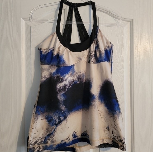 Lululemon Vintage Scoop Me Up Tank Milky Way Multi Print / Black size 10 - Picture 1 of 3